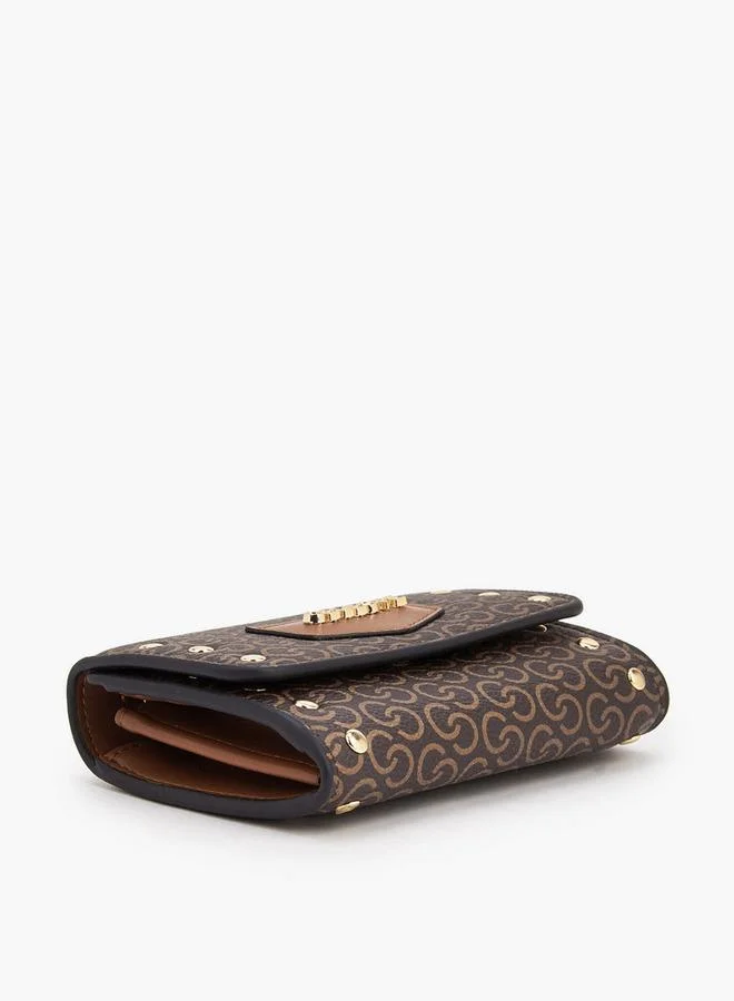 سيليست Stud Embellished Wallet with Button Closure
